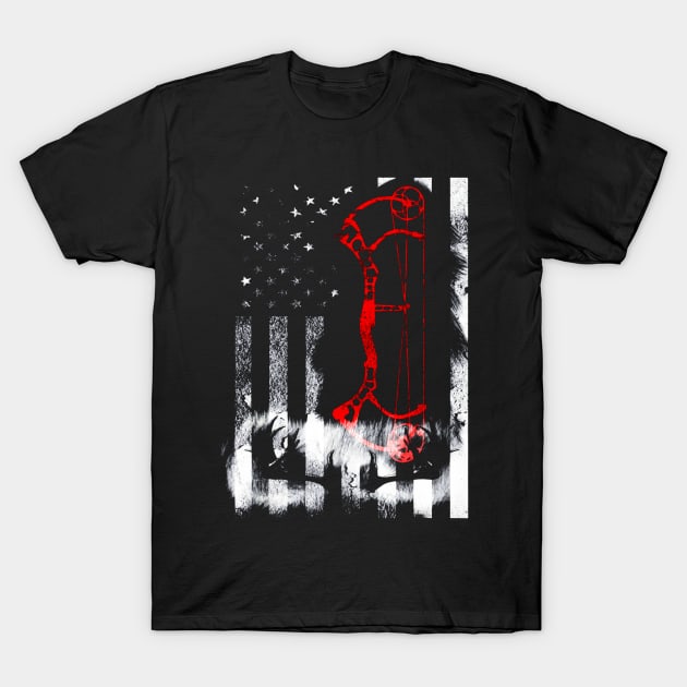 Bow Hunting US Flag Shirt Deer Hunter T-Shirt by Kiwistore